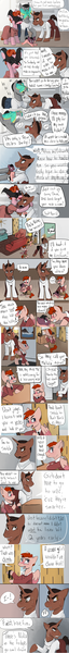 Size: 812x7598 | Tagged: safe, artist:charlie-bad-touch, banned from derpibooru, deleted from derpibooru, derpibooru import, oc, oc:dove king, oc:melvin macqueen, unofficial characters only, pony, baby, baby pony, comic, fallout, fallout 4, freckles, mask, nate (fallout 4), nora (fallout 4), scar