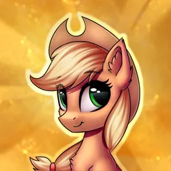 Size: 3000x3000 | Tagged: safe, artist:conniethecasanova, artist:setharu, banned from derpibooru, deleted from derpibooru, derpibooru import, edit, applejack, earth pony, pony, applejack's hat, bow, chest fluff, cowboy hat, female, hair bow, hat, high res, smiling, solo