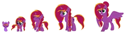 Size: 1760x472 | Tagged: safe, artist:diamond-chiva, banned from derpibooru, deleted from derpibooru, derpibooru import, oc, oc:diamond-chi, alicorn, pony, unicorn, 5-year-old, age progression, baby, baby pony, female, filly, mare, simple background, transparent background