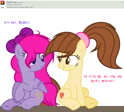 Size: 1712x1540 | Tagged: safe, artist:diamond-chiva, banned from derpibooru, deleted from derpibooru, derpibooru import, oc, oc:heart pencil, oc:musical star, unofficial characters only, earth pony, pegasus, pony, ask, base used, deviantart, female, mare, simple background, transparent background