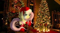 Size: 1920x1080 | Tagged: safe, artist:dimidiummorsumbra, banned from derpibooru, deleted from derpibooru, derpibooru import, fluttershy, pony, christmas, clothes, costume, hat, holiday, irl, photo, photoshop, ponies in real life, santa costume, santa hat, stockings, thigh highs, vector