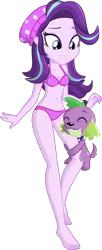 Size: 532x1309 | Tagged: suggestive, alternate version, artist:charliexe, artist:titanium-pony, banned from derpibooru, deleted from derpibooru, derpibooru import, starlight glimmer, equestria girls, barefoot, beanie, bikini, breasts, clothes, cutie mark, cutie mark on clothes, feet, hat, simple background, swimsuit