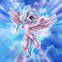 Size: 3000x3000 | Tagged: safe, artist:conniethecasanova, artist:setharu, banned from derpibooru, deleted from derpibooru, derpibooru import, edit, silverstream, classical hippogriff, hippogriff, female, high res, looking at you, smiling, solo