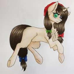Size: 1080x1080 | Tagged: safe, artist:einzie, banned from derpibooru, deleted from derpibooru, derpibooru import, oc, unofficial characters only, unicorn, chest fluff, hood, photo, solo, traditional art