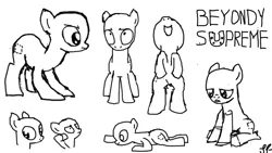 Size: 1280x720 | Tagged: safe, artist:beyondysupreme, banned from derpibooru, deleted from derpibooru, derpibooru import, oc, oc:beyondy supreme, unofficial characters only, pony, monochrome, simple background, solo, white background