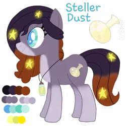 Size: 2000x2000 | Tagged: safe, artist:xoradoodles, banned from derpibooru, deleted from derpibooru, derpibooru import, oc, oc:stellar dust, earth pony, pony, female, mare, reference sheet, simple background, solo, transparent background