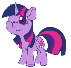 Size: 700x671 | Tagged: safe, artist:67fats, banned from derpibooru, deleted from derpibooru, derpibooru import, twilight sparkle, alicorn, chibi, female, ms paint, one eye closed, simple background, solo, transparent background, twilight sparkle (alicorn)