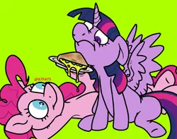 Size: 1251x988 | Tagged: safe, artist:67fats, banned from derpibooru, deleted from derpibooru, derpibooru import, pinkie pie, twilight sparkle, alicorn, inconvenient pinkie, simple background, they're just so cheesy, turophobia, twilight sparkle (alicorn)