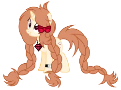 Size: 2712x2004 | Tagged: safe, artist:diamond-chiva, banned from derpibooru, deleted from derpibooru, derpibooru import, oc, oc:gingar, pony, unicorn, bow, braid, female, high res, mare, simple background, solo, transparent background