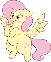 Size: 1003x1215 | Tagged: safe, artist:onlytheponies, banned from derpibooru, deleted from derpibooru, derpibooru import, fluttershy, pegasus, pony, belly button, chubby, fat, fattershy, female, mare, open mouth, simple background, solo, spread wings, transparent background, wings