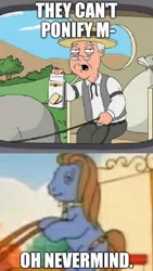 Size: 407x720 | Tagged: safe, banned from derpibooru, deleted from derpibooru, derpibooru import, screencap, my little pony tales, bruh, family guy, g1, meme, pepperidge farm remembers