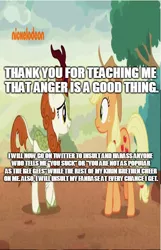 Size: 410x638 | Tagged: safe, banned from derpibooru, deleted from derpibooru, derpibooru import, edit, edited screencap, screencap, applejack, autumn blaze, sounds of silence, spoiler:s08, atop the fourth wall, caption, dialogue, downvote bait, drama, image macro, linkara, meme, nickelodeon, op regrets making this picture, op wishes he could delete this picture, text, wrong aspect ratio