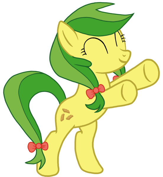 Size: 2000x2175 | Tagged: safe, artist:torvusil, banned from derpibooru, deleted from derpibooru, derpibooru import, apple fritter, earth pony, pony, apple family member, digital art, eyes closed, female, green hair, green mane, green tail, happy, high res, mare, paint.net, simple background, smiling, solo, standing, transparent background, upsies