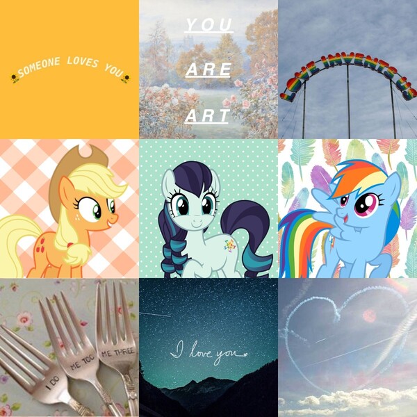 Size: 1200x1200 | Tagged: safe, artist:aesthetics2spare, banned from derpibooru, deleted from derpibooru, derpibooru import, applejack, coloratura, rainbow dash, rarity, appledash, female, lesbian, moodboard, raradash, rarajack, shipping