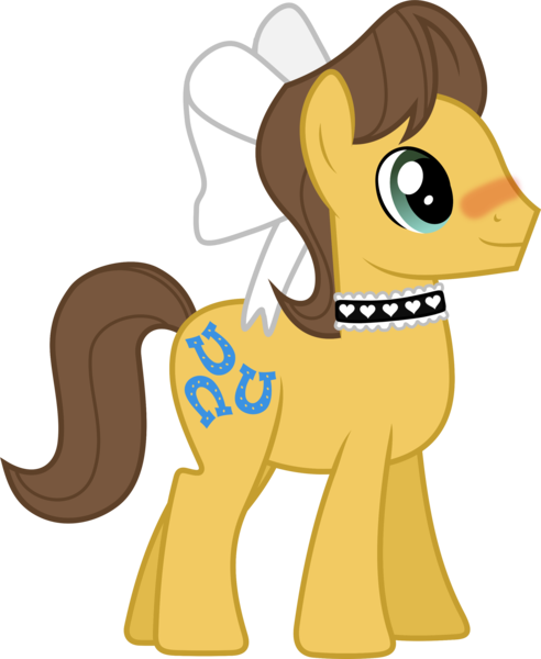 Size: 2481x3028 | Tagged: safe, banned from derpibooru, deleted from derpibooru, derpibooru import, edit, editor:feathertrap, vector edit, caramel, earth pony, pony, 1000 hours in gimp, blushing, bow, choker, crossdressing, hair bow, male, simple background, solo, stallion, transparent background, vector