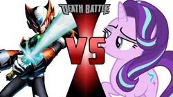 Size: 750x421 | Tagged: safe, banned from derpibooru, deleted from derpibooru, derpibooru import, edit, editor:mega-poneo, starlight glimmer, crossover, death battle, exploitable meme, megaman x, meme, zero