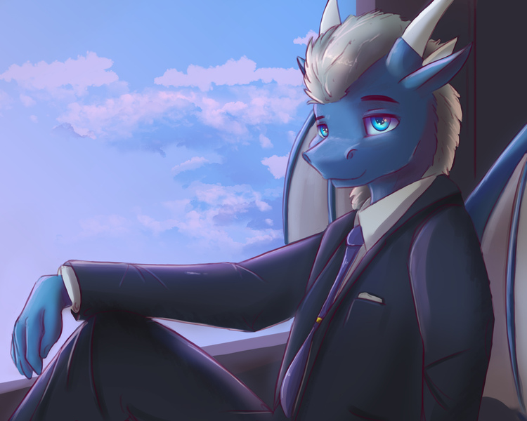 Size: 3000x2400 | Tagged: safe, artist:ardail, banned from derpibooru, deleted from derpibooru, derpibooru import, oc, anthro, dragon, classy, clothes, delete, male, non-mlp oc, oops, solo, unnecessary