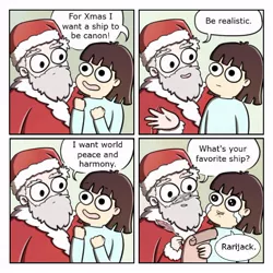 Size: 548x547 | Tagged: safe, banned from derpibooru, deleted from derpibooru, derpibooru import, edit, editor:leonidus, human, barely pony related, child, comic, crying, dialogue, funny, meme, santa claus, shipping fuel, tears of joy, wish