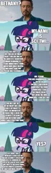 Size: 500x1660 | Tagged: safe, banned from derpibooru, deleted from derpibooru, derpibooru import, edit, edited screencap, screencap, sci-twi, twilight sparkle, equestria girls, friendship games, avengers, comic, iron man, screencap comic, spoilers for another series, thanos, tony stark