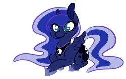 Size: 688x429 | Tagged: safe, artist:purrling, banned from derpibooru, deleted from derpibooru, derpibooru import, princess luna, alicorn, art, cute, female, mare, simple background, solo, transparent background