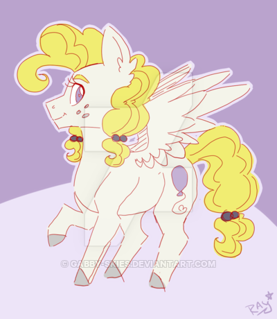 Size: 400x460 | Tagged: safe, artist:gabby-skies, banned from derpibooru, deleted from derpibooru, derpibooru import, baby surprise, surprise, pony, deviantart watermark, g1, g1 to g4, generation leap, obtrusive watermark, solo, watermark