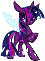 Size: 150x202 | Tagged: safe, artist:sakuyamon, banned from derpibooru, deleted from derpibooru, derpibooru import, twilight sparkle, changeling, :p, female, low res image, mare, picture for breezies, silly, simple background, species swap, stupid sexy twilight, tongue out, transparent background