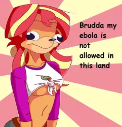 Size: 877x910 | Tagged: artist needed, safe, banned from derpibooru, deleted from derpibooru, derpibooru import, edit, sunset shimmer, equestria girls, do you know da wae?, meme, sonic the hedgehog (series), sunburst background, text, ugandan knuckles, wat, wtf