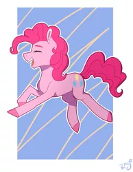 Size: 1075x1384 | Tagged: safe, artist:gabby-skies, banned from derpibooru, deleted from derpibooru, derpibooru import, pinkie pie, earth pony, pony, colored hooves, eyes closed, female, mare, open mouth, profile, solo