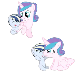 Size: 768x768 | Tagged: safe, artist:dexterousdecarius, banned from derpibooru, deleted from derpibooru, derpibooru import, princess flurry heart, oc, oc:noble heart, alicorn, pony, baby, baby pony, base used, brother and sister, cute, female, flurrybetes, male, ocbetes, offspring, older, older flurry heart, parent:princess cadance, parent:shining armor, parents:shiningcadance, siblings, simple background, transparent background