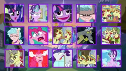 Size: 1016x576 | Tagged: safe, artist:purplewonderpower, banned from derpibooru, deleted from derpibooru, derpibooru import, cozy glow, discord, flam, flim, pinkie pie, rarity, starlight glimmer, twilight sparkle, alicorn, best gift ever, friendship university, marks for effort, school raze, shadow play, the cutie re-mark, the last roundup, twilight's kingdom, best meme faces, chalkboard, faic, flim flam brothers, neigh, pinkie promise, pudding face, squee, twilight sparkle (alicorn), wanna be friends?