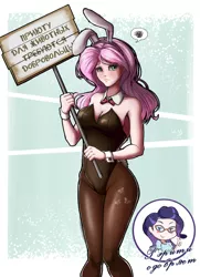 Size: 868x1200 | Tagged: suggestive, artist:the-park, banned from derpibooru, deleted from derpibooru, derpibooru import, fluttershy, rarity, human, bare shoulders, blushing, breasts, bunny ears, bunny suit, bunny tail, bunnyshy, censored vulgarity, clothes, cuffs (clothes), cutie mark, cutie mark on clothes, cyrillic, duo, duo female, female, females only, grawlixes, human coloration, humanized, image, leotard, pantyhose, playboy bunny fluttershy, png, russian, sign, simple background, sleeveless, solo focus, speech bubble, strapless, teary eyes, translation