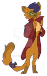 Size: 400x635 | Tagged: safe, artist:gabby-skies, banned from derpibooru, deleted from derpibooru, derpibooru import, capper dapperpaws, abyssinian, anthro, my little pony: the movie, clothes, coat, deviantart watermark, male, obtrusive watermark, simple background, solo, transparent background, watermark