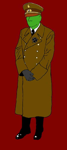 Size: 716x1600 | Tagged: safe, artist:dr. nick, banned from derpibooru, deleted from derpibooru, derpibooru import, oc, oc:anon, human, adolf hitler, anon in equestria, anonymous, clothes, coat, hat, manos the hands of fate, military, /mlpol/, standing, uniform