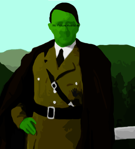 Size: 720x797 | Tagged: safe, artist:dr. nick, banned from derpibooru, deleted from derpibooru, derpibooru import, oc, oc:anon, human, adolf hitler, anon in equestria, anonymous, cape, clothes, forest, manos the hands of fate, military, /mlpol/, standing, uniform