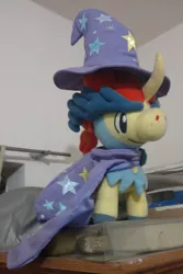 Size: 1041x1563 | Tagged: safe, banned from derpibooru, deleted from derpibooru, derpibooru import, keldeo, pony, cape, clothes, hat, irl, photo, plushie, pokémon, trixie's cape, trixie's hat