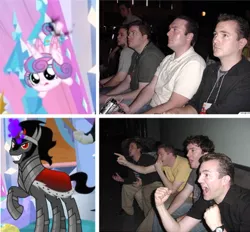 Size: 448x416 | Tagged: safe, banned from derpibooru, deleted from derpibooru, derpibooru import, king sombra, princess flurry heart, spoiler:s09, exploitable meme, flurry heart ruins everything, meme, reaction guys