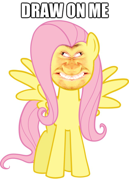 Size: 625x878 | Tagged: safe, banned from derpibooru, deleted from derpibooru, derpibooru import, fluttershy, draw on me, exploitable meme, meme, photoshop