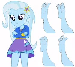 Size: 1000x900 | Tagged: suggestive, artist:floppychiptunes, artist:jacobbellwood1992, banned from derpibooru, deleted from derpibooru, derpibooru import, trixie, equestria girls, 1000 years in photoshop, ariel, feet, fetish, foot fetish, foot focus, recolor, the little mermaid