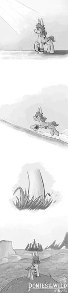 Size: 400x1704 | Tagged: safe, artist:sunnytp, banned from derpibooru, deleted from derpibooru, derpibooru import, ponified, pegasus, pony, black and white, castle, comic, field, grass, grayscale, link, male, monochrome, ponies of the wild, stallion, the legend of zelda, the legend of zelda: breath of the wild