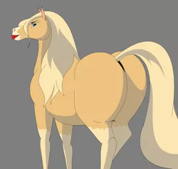 Size: 917x872 | Tagged: suggestive, artist:bigboy4025, banned from derpibooru, deleted from derpibooru, derpibooru import, oc, oc:diana, horse, bedroom eyes, equestrian related, horse butt, lipstick, the ass was fat