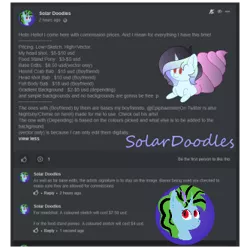 Size: 333x333 | Tagged: safe, artist:solardoodles, banned from derpibooru, deleted from derpibooru, derpibooru import, oc, oc:solar sulfure, pony, advertisement, commission info, picture for breezies, reference sheet, solo