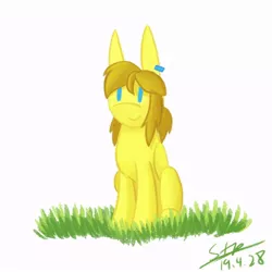 Size: 800x800 | Tagged: safe, artist:sunnytp, banned from derpibooru, deleted from derpibooru, derpibooru import, ponified, pegasus, pony, grass, link, ponies of the wild, simple background, sitting, solo, the legend of zelda, the legend of zelda: breath of the wild, white background