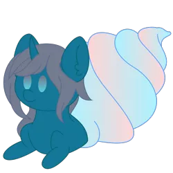 Size: 2000x2000 | Tagged: safe, artist:solardoodles, derpibooru import, oc, oc:blue moon, unofficial characters only, pony, unicorn, chibi, female, filly, gradient eyes, gradient shell, hermit crab, simple background, smiling, solo, transparent background