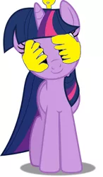 Size: 682x1170 | Tagged: safe, artist:smbssfan, banned from derpibooru, deleted from derpibooru, derpibooru import, twilight sparkle, unicorn, covering eyes, guess who, peekaboo, unicorn twilight