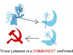 Size: 454x340 | Tagged: safe, banned from derpibooru, deleted from derpibooru, derpibooru import, trixie, unicorn, accurate, coincidence i think not, communism, communist party, communist pony, cutie mark, hammer and sickle, joke, slowpoke, soviet, soviet union