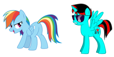 Size: 400x201 | Tagged: safe, artist:jawsandgumballfan24, artist:sinkbon, banned from derpibooru, deleted from derpibooru, derpibooru import, rainbow dash, oc, oc:ethan, alicorn, pegasus, pony, pony creator, alicorn oc, horn, simple background, transparent background, wings