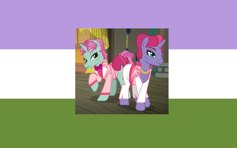 Size: 800x500 | Tagged: safe, artist:mlpfan3991, banned from derpibooru, deleted from derpibooru, derpibooru import, viva las pegasus, genderqueer, genderqueer pride flag, pride, pride flag, pride month, siegfried and roy