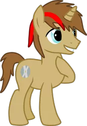 Size: 2199x3185 | Tagged: safe, artist:feathertrap, banned from derpibooru, deleted from derpibooru, derpibooru import, oc, oc:red glare, pony, unicorn, 1000 hours in gimp, male, simple background, smiling, solo, stallion, transparent background, vector