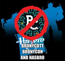 Size: 814x768 | Tagged: safe, banned from derpibooru, deleted from derpibooru, derpibooru import, edit, bronycon, blood, boycott, brony, context needed, darkness, hasbro, hasbro logo, logo, logo edit, mr potato head, optimus prime, transformers