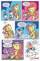 Size: 1040x1600 | Tagged: safe, artist:jay fosgitt, banned from derpibooru, deleted from derpibooru, derpibooru import, idw, angel bunny, fluttershy, sweetie belle, spoiler:comic, spoiler:comic54, bipedal, solo